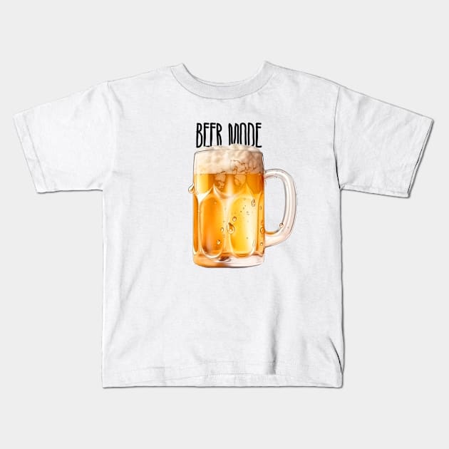 Beer Mode: On Hot Summer Days Kids T-Shirt by Puff Sumo